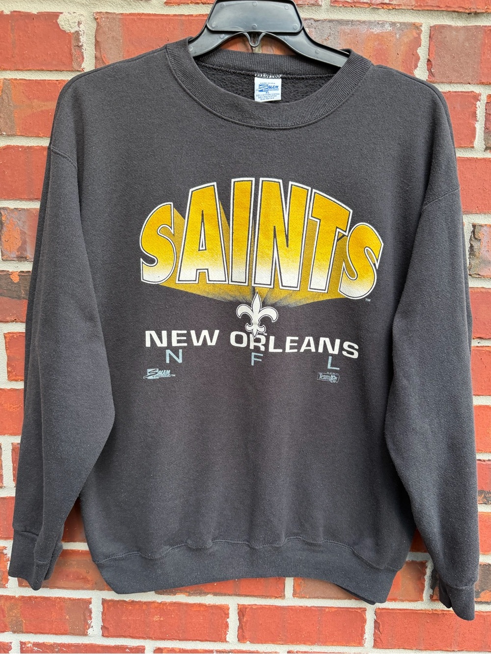 Vintage Salem Sportswear New Orleans Saints Black & Gold XL Crewneck Sweatshirt